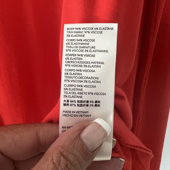 Free People Moonshine Tunic Top Women Size M Red Orange Oversized Stretch Knit - Picture 11 of 16